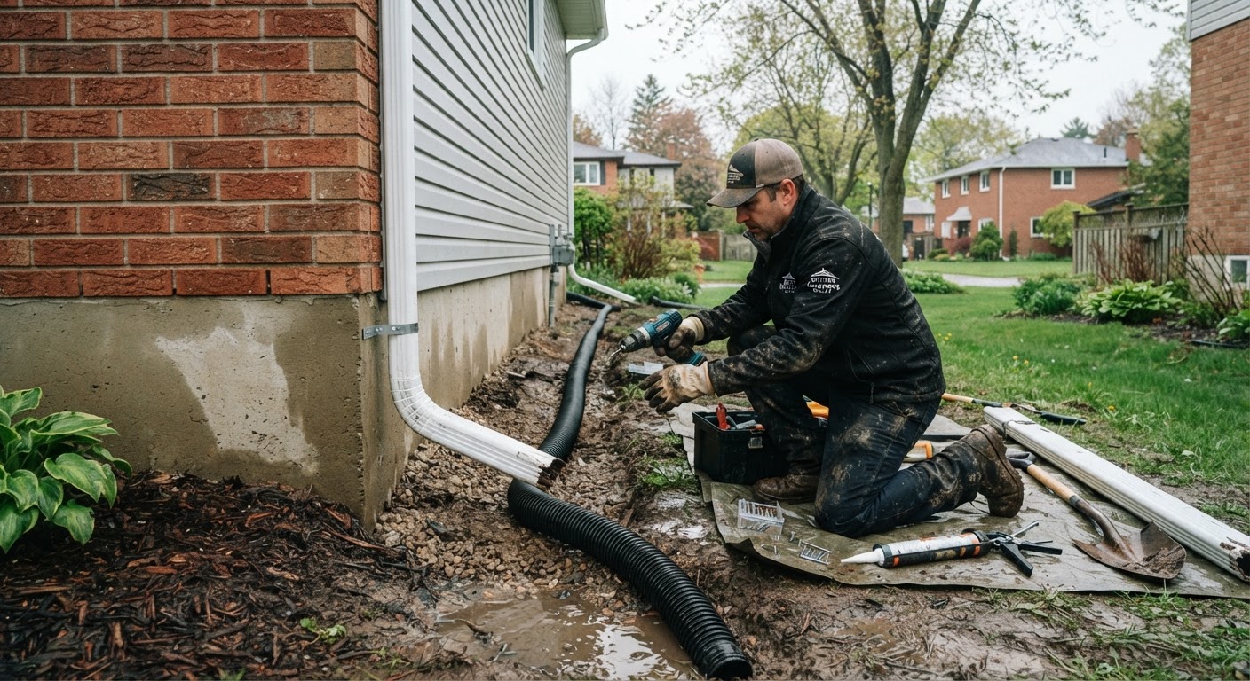 Fixing Damaged Downspouts and Foundation Drainage After Spring Rainfall in Westminster Woods and Clairfields
